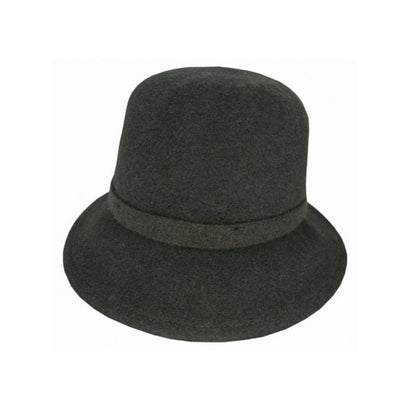 Sophia – Boiled Wool Cloche Hat with Gathered Back and Bow - Urban Caps