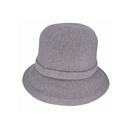 Sophia – Boiled Wool Cloche Hat with Gathered Back and Bow - Urban Caps