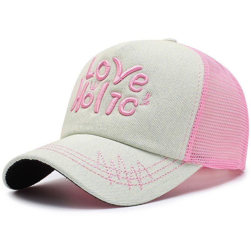 Spring And Summer Fashion Embroidery Alphabet Peaked Cap Outdoor Travel - Urban Caps