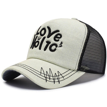 Spring And Summer Fashion Embroidery Alphabet Peaked Cap Outdoor Travel - Urban Caps