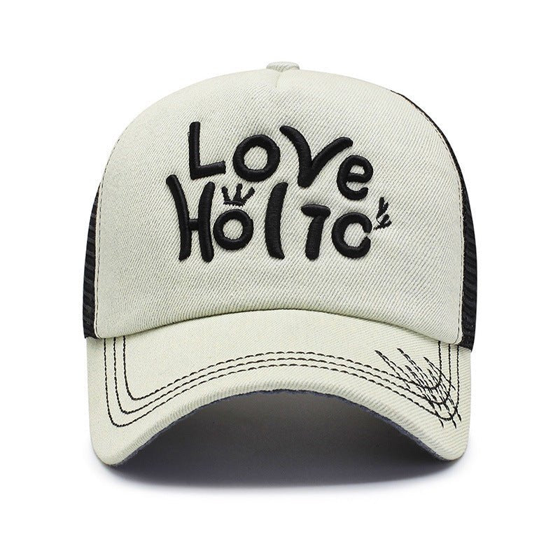 Spring And Summer Fashion Embroidery Alphabet Peaked Cap Outdoor Travel - Urban Caps