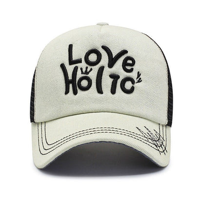 Spring And Summer Fashion Embroidery Alphabet Peaked Cap Outdoor Travel - Urban Caps
