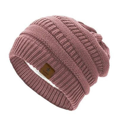 Star Patch Knit Beanie – Warm Woolen Outdoor Hat with Five - Point Star Design - Urban Caps