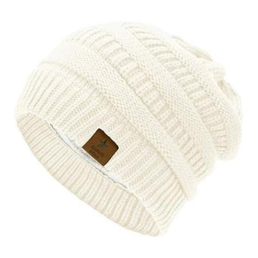 Star Patch Knit Beanie – Warm Woolen Outdoor Hat with Five - Point Star Design - Urban Caps