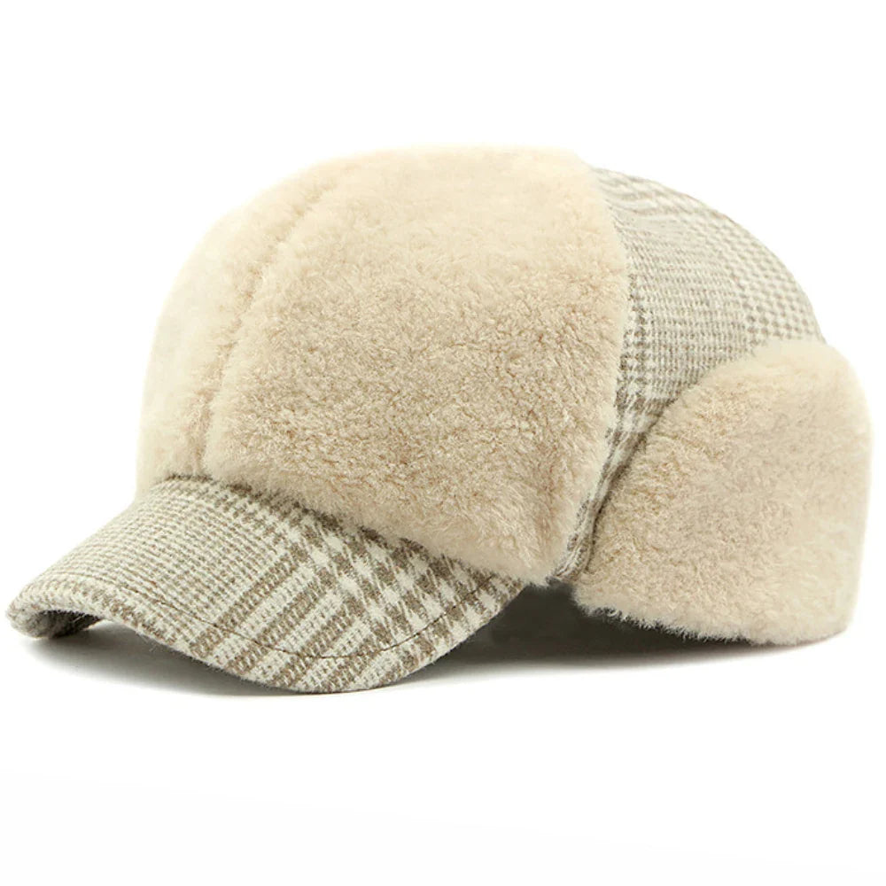 Stockholm Winter Earflaps Fur Baseball Cap - Warm Fur Lined Cap With Foldable Earflaps