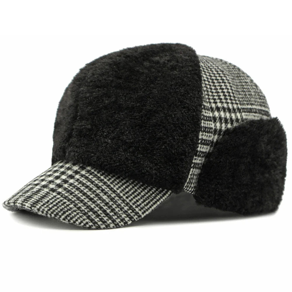 Stockholm Winter Earflaps Fur Baseball Cap - Warm Fur Lined Cap With Foldable Earflaps