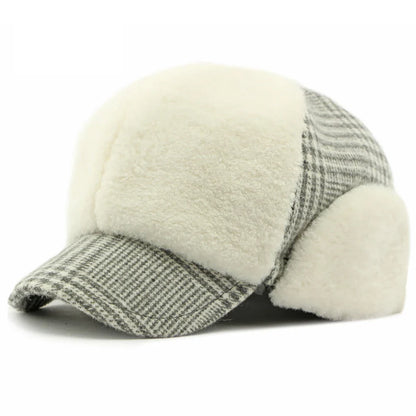 Stockholm Winter Earflaps Fur Baseball Cap - Warm Fur Lined Cap With Foldable Earflaps