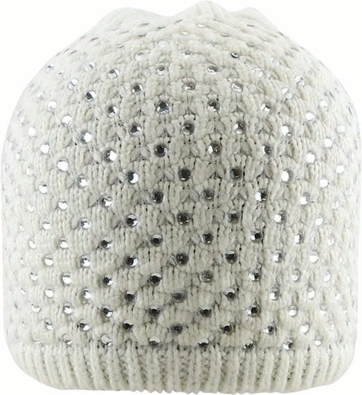 Stone - Embellished Acrylic Knit Beanie with Block Pattern - Urban Caps
