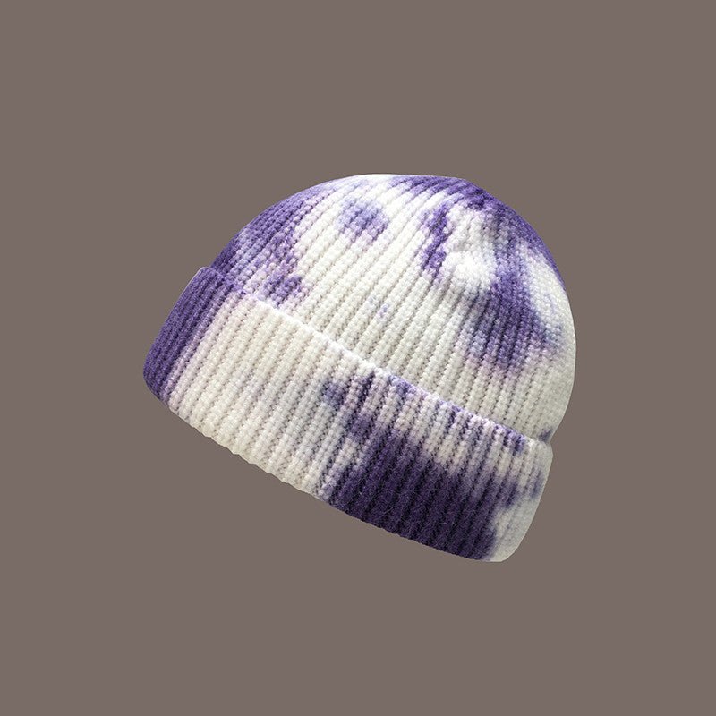 Streetwear Tie - Dye Beanie – Hong Kong Style Knit Wool Hat for Bold Winter Looks - Urban Caps