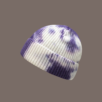 Streetwear Tie - Dye Beanie – Hong Kong Style Knit Wool Hat for Bold Winter Looks - Urban Caps