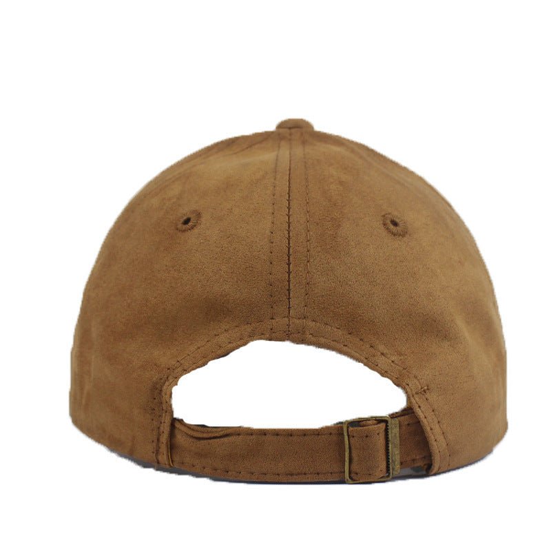 Suede Baseball Hat Solid Color Peaked Hat Black Brown Summer Sun Hat - Urban Caps