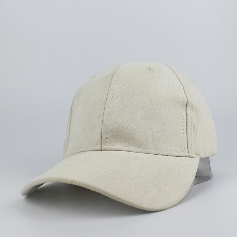 Suede Baseball Hat Solid Color Peaked Hat Black Brown Summer Sun Hat - Urban Caps