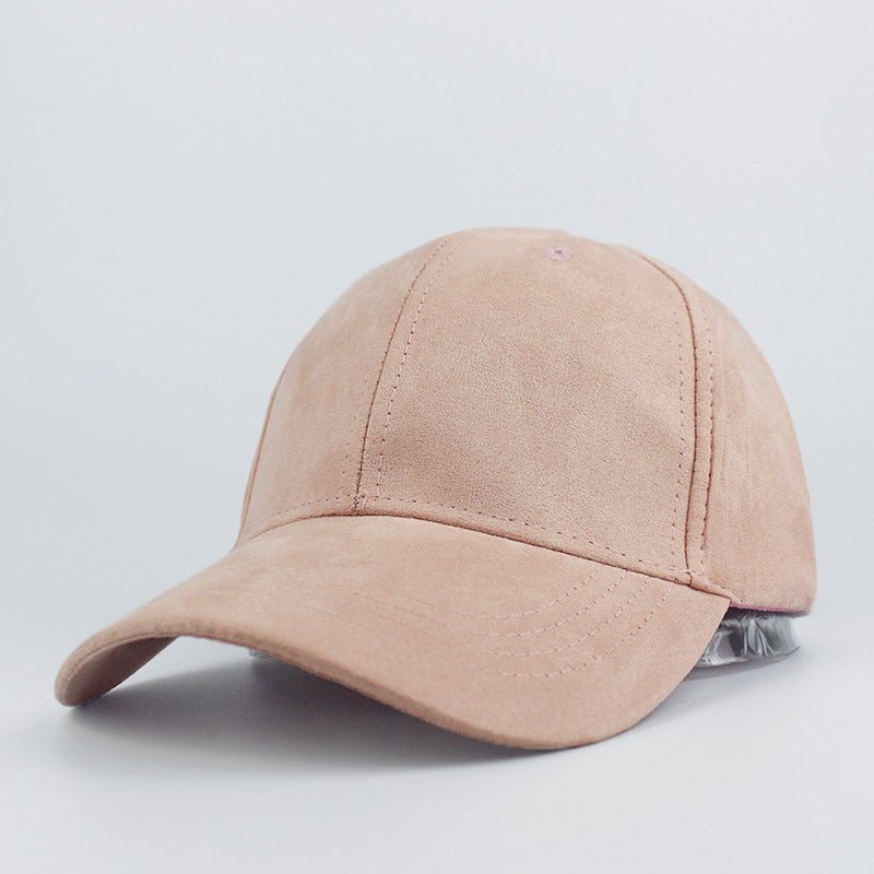 Suede Baseball Hat Solid Color Peaked Hat Black Brown Summer Sun Hat - Urban Caps