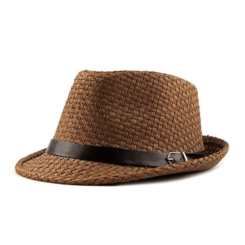 Summer Straw Trilby Hat - Lightweight Casual Sun Hat With Vegetable Fibre