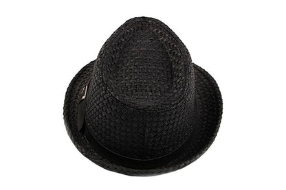 Summer Straw Trilby Hat - Lightweight Casual Sun Hat With Vegetable Fibre