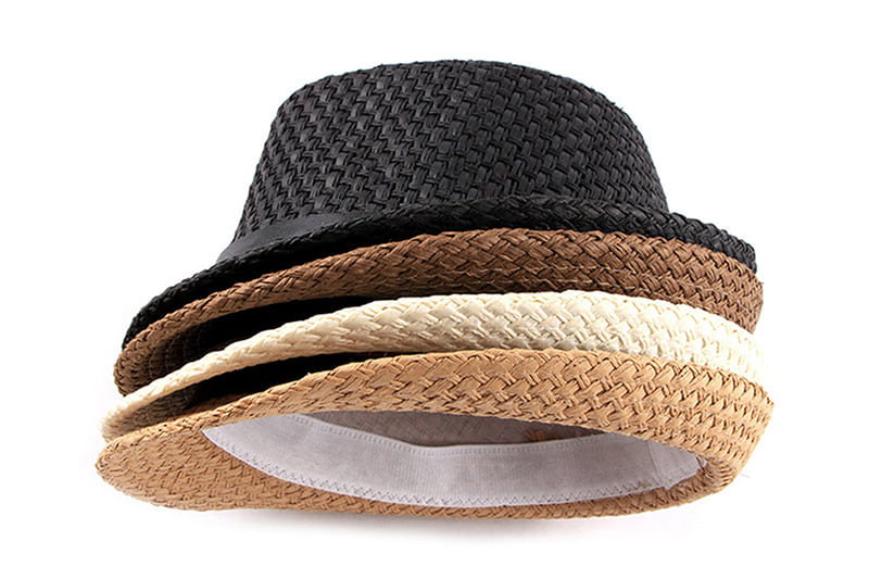 Summer Straw Trilby Hat - Lightweight Casual Sun Hat With Vegetable Fibre