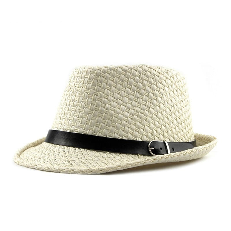 Summer Straw Trilby Hat - Lightweight Casual Sun Hat With Vegetable Fibre