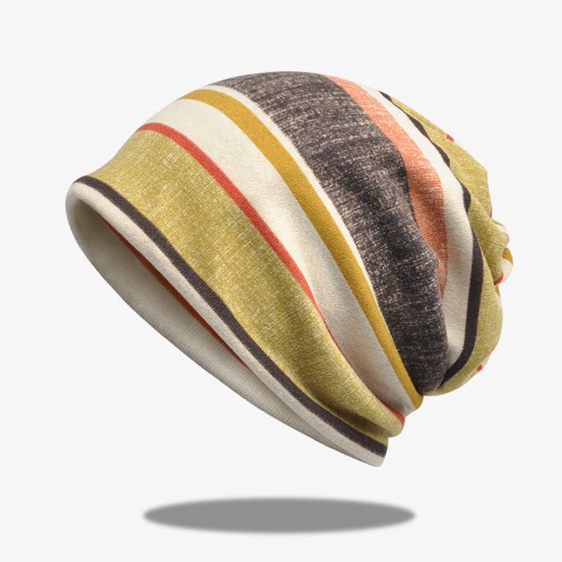 Unisex Striped Knit Beanie – Casual Pullover Hat with Scarf - Inspired Look - Urban Caps