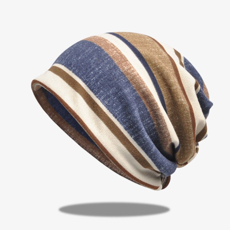 Unisex Striped Knit Beanie – Casual Pullover Hat with Scarf - Inspired Look - Urban Caps
