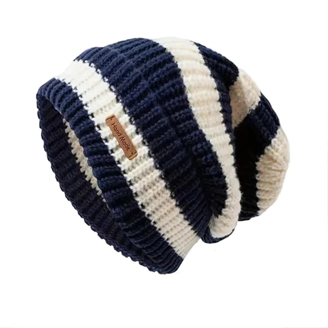 Urban Striped Knitted Beanie Handmade - Urban Caps