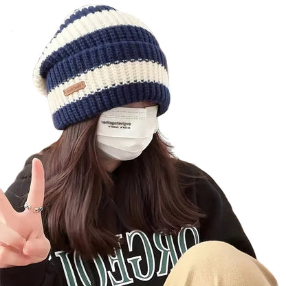 Urban Striped Knitted Beanie Handmade - Urban Caps