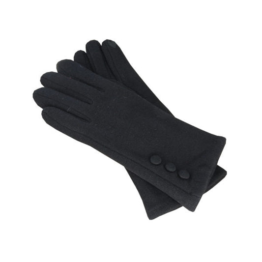 Vermont – Women's Stretch Polyester Touchscreen Gloves with Button Trim - Urban Caps