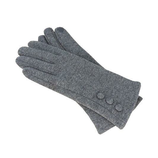 Vermont – Women's Stretch Polyester Touchscreen Gloves with Button Trim - Urban Caps