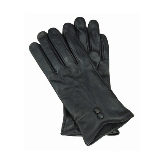Virginia – Women's Sheepskin Leather Glove with Button Detail - Urban Caps