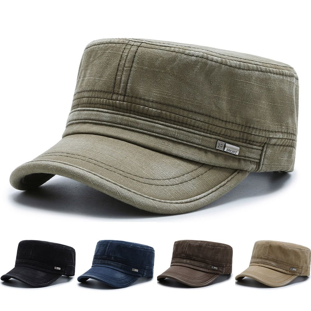 Washed Army Cap – Cotton Adjustable Military Hat