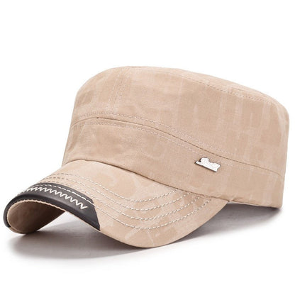 Washed Letters Flat - top Men's Casual Cotton Military - Urban Caps