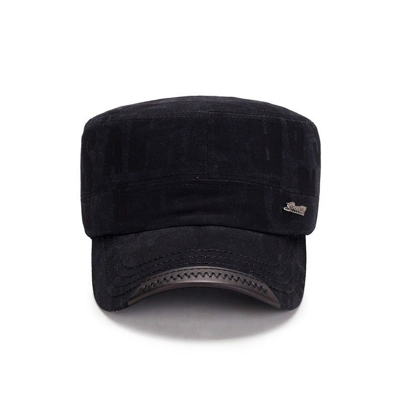 Washed Letters Flat - top Men's Casual Cotton Military - Urban Caps