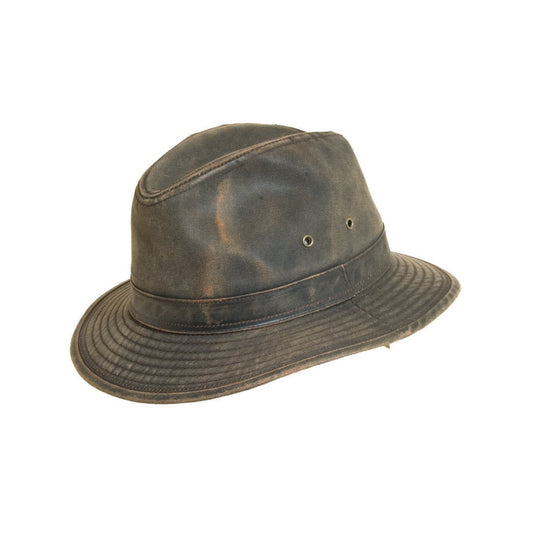 Weathered Cotton Narrow Brim Safari Hat – Water Repellent Finish - Urban Caps