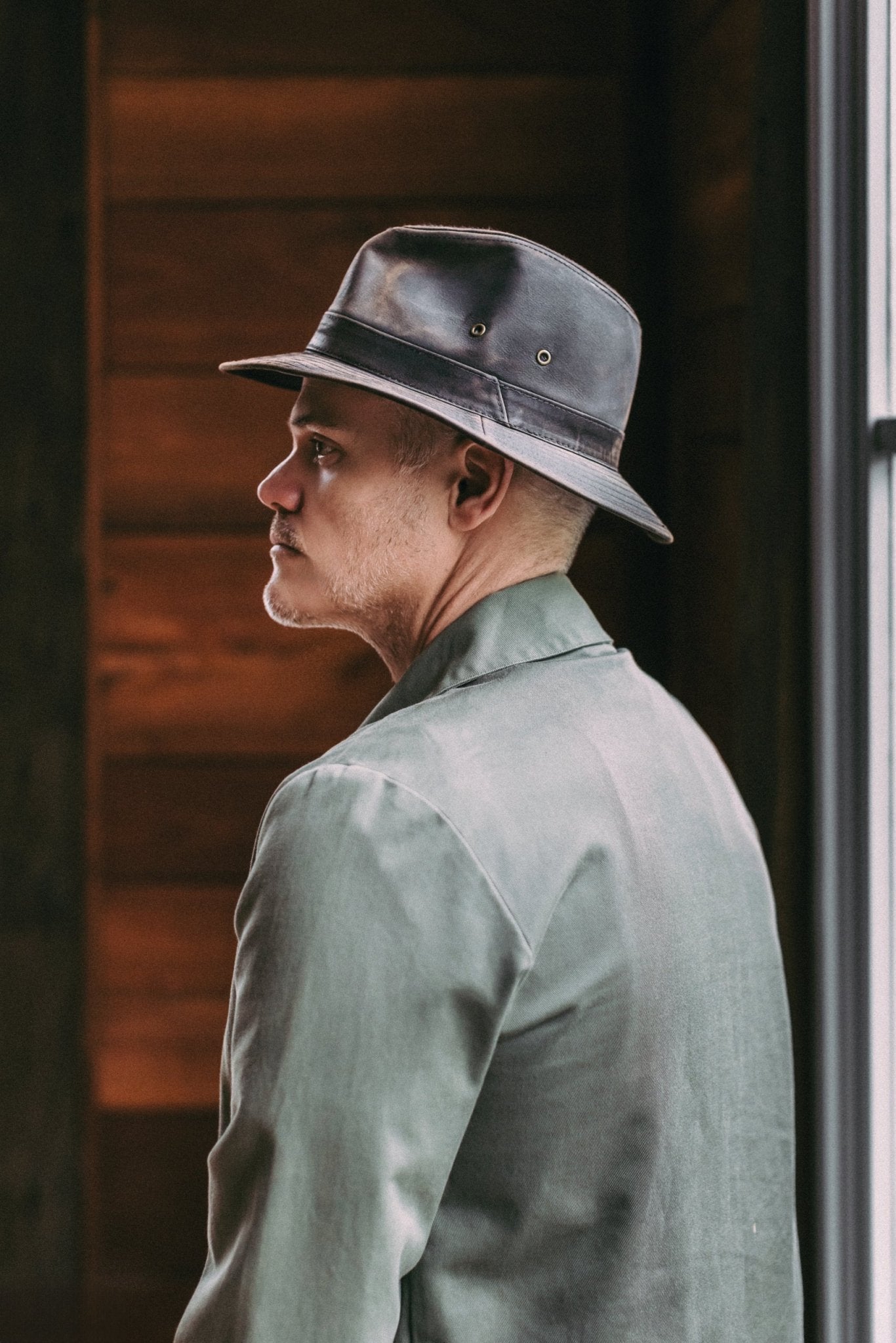 Weathered Cotton Narrow Brim Safari Hat – Water Repellent Finish - Urban Caps