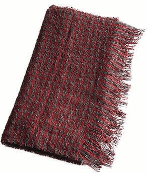 Wide Brushed Acrylic Houndstooth Scarf with Fringe - Urban Caps