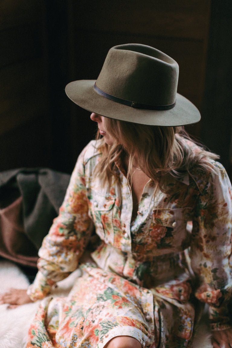 Willow – Australian Wool Felt Teardrop Crown Fedora Hat - Urban Caps