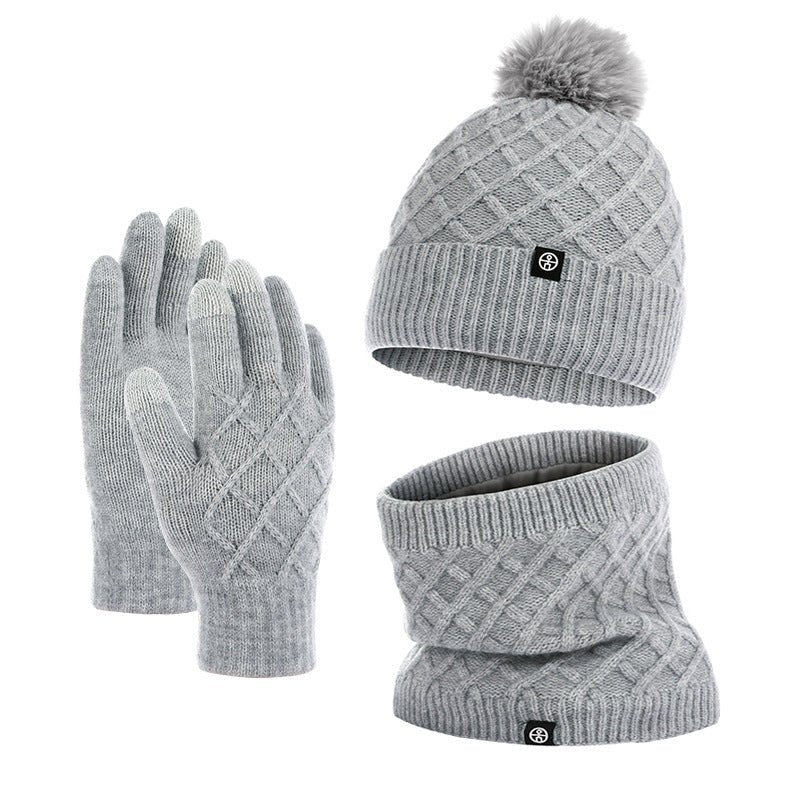 Winter Beanie, Scarf & Gloves Set – Fleece - Lined Knit Wool Set with Pom Pom Hat - Urban Caps