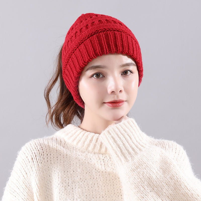 Winter Visor Beanie – Warm Knitted Wool Hat with Open Top Design - Urban Caps