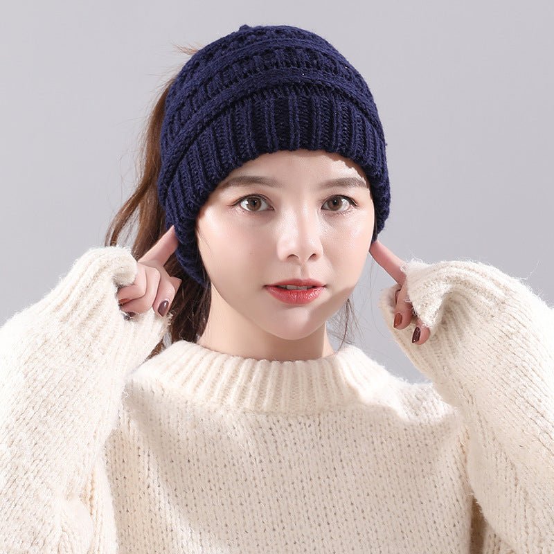 Winter Visor Beanie – Warm Knitted Wool Hat with Open Top Design - Urban Caps