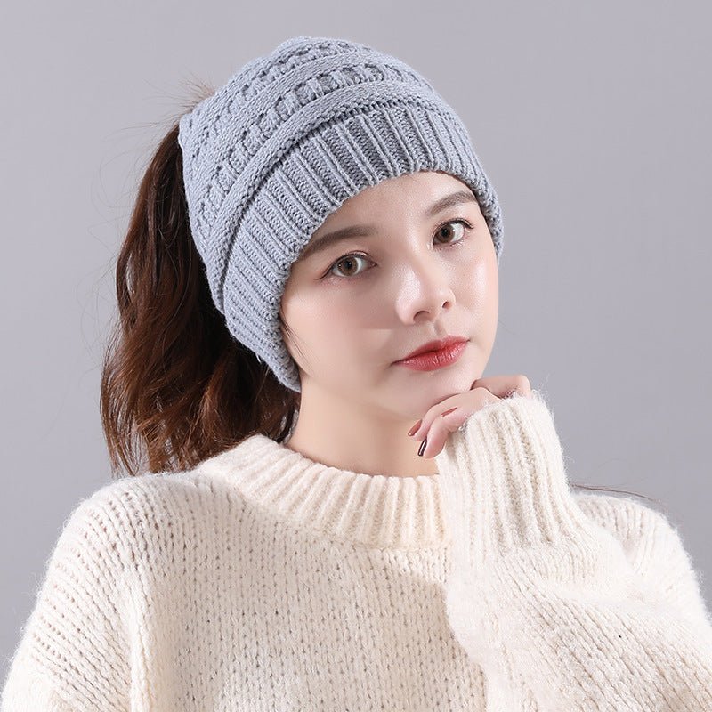 Winter Visor Beanie – Warm Knitted Wool Hat with Open Top Design - Urban Caps