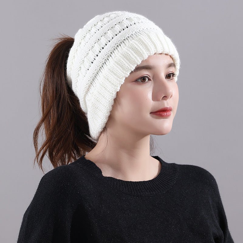 Winter Visor Beanie – Warm Knitted Wool Hat with Open Top Design - Urban Caps