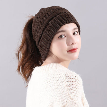 Winter Visor Beanie – Warm Knitted Wool Hat with Open Top Design - Urban Caps