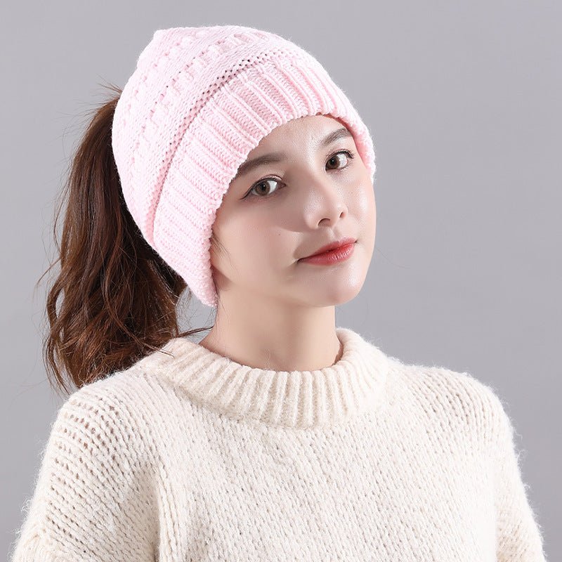 Winter Visor Beanie – Warm Knitted Wool Hat with Open Top Design - Urban Caps