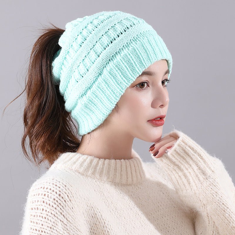 Winter Visor Beanie – Warm Knitted Wool Hat with Open Top Design - Urban Caps