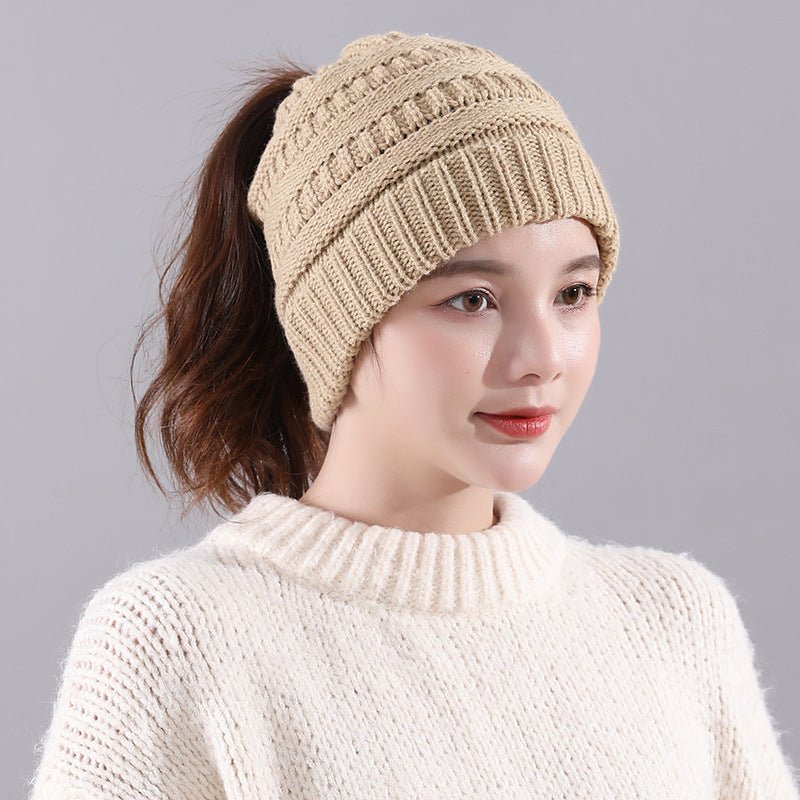 Winter Visor Beanie – Warm Knitted Wool Hat with Open Top Design - Urban Caps