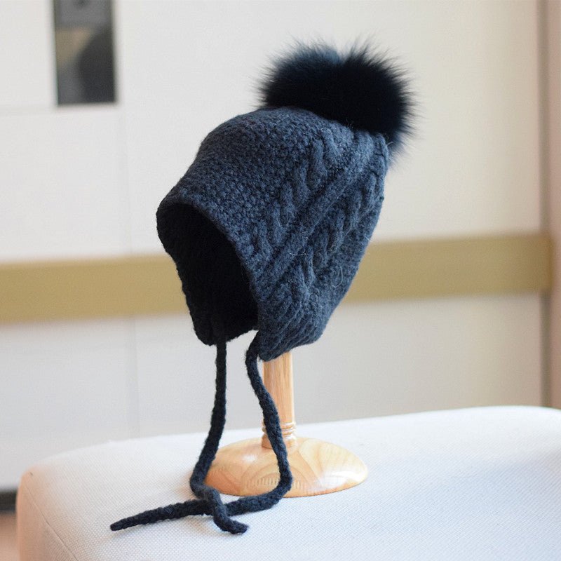 Women’s Braided Wool Beanie – Soft Knit Winter Cap with Cable Braid Design - Urban Caps