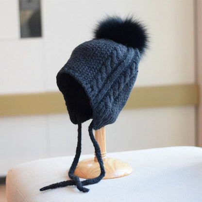 Women’s Braided Wool Beanie – Soft Knit Winter Cap with Cable Braid Design - Urban Caps