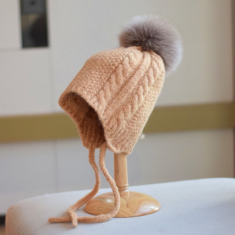 Women’s Braided Wool Beanie – Soft Knit Winter Cap with Cable Braid Design - Urban Caps