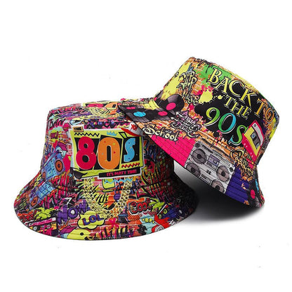 Women's Fashion Retro Nostalgic Tape Pattern Fisherman Hat - Urban Caps