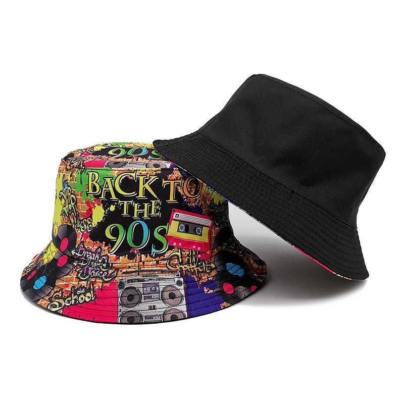 Women's Fashion Retro Nostalgic Tape Pattern Fisherman Hat - Urban Caps