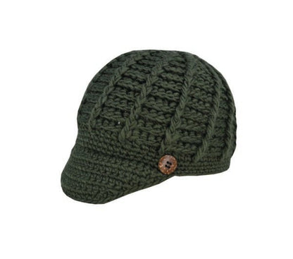 Women’s Knitted Peak Beanie Cap – Soft Winter Knit with Visor by Avenel - Urban Caps